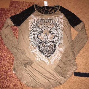 Sinful by Affliction Top Shirt S M L NWOT